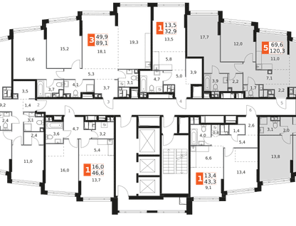 5-к. квартира, 120 м²
