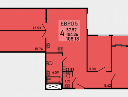 4-к. квартира, 108,2&nbsp;м²