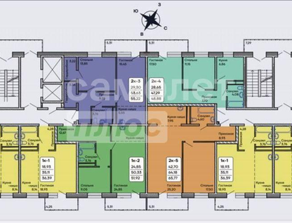 2-к. квартира, 55,2&nbsp;м²