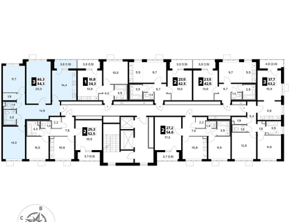 3-к. квартира, 84&nbsp;м²