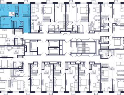 2-к. квартира, 55&nbsp;м²