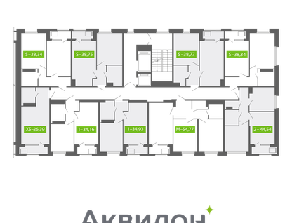 2-к. квартира, 44&nbsp;м²