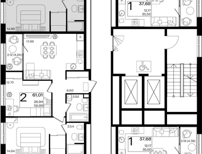 1-к. квартира, 39 м²