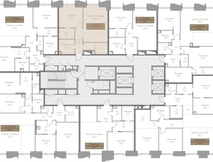 1-к. квартира, 55 м²