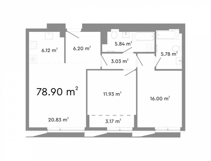 3-к. квартира, 78,9&nbsp;м²