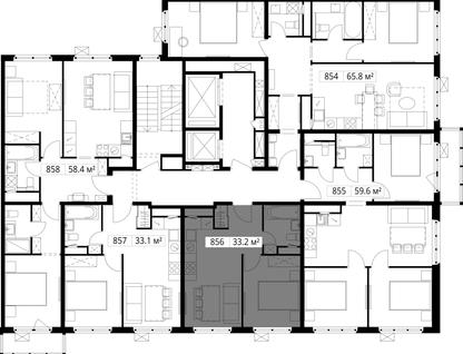 1-к. квартира, 33&nbsp;м²