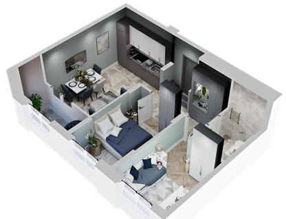 2-к. квартира, 52&nbsp;м²
