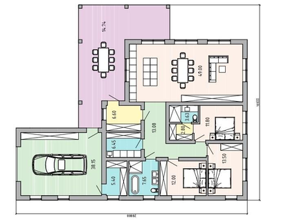 Одноэтажный коттедж, 184,8 м²