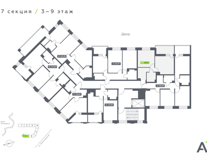 Студия, 41 м²
