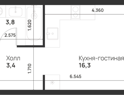 Студия, 23 м²