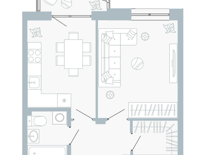 1-к. квартира, 39&nbsp;м²