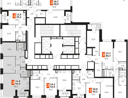 3-к. квартира, 66&nbsp;м²