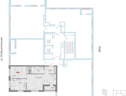 3-к. квартира, 58 м²