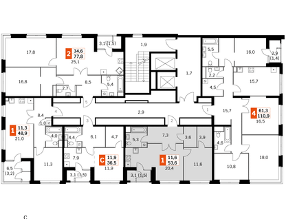 2-к. квартира, 51&nbsp;м²