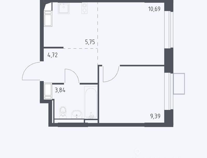 1-к. квартира, 34,4&nbsp;м²