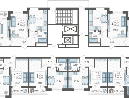 2-к. квартира, 51&nbsp;м²