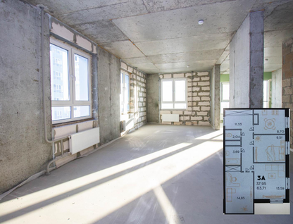 3-к. квартира, 63,5&nbsp;м²