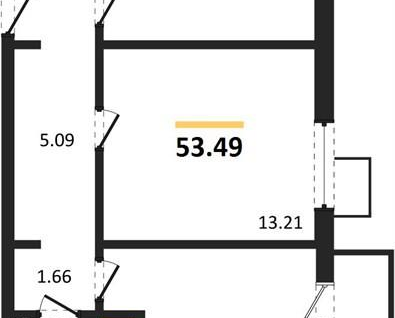 2-к. квартира, 55&nbsp;м²