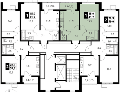 1-к. квартира, 41&nbsp;м²