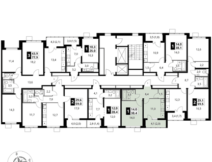 1-к. квартира, 38&nbsp;м²