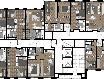 Студия, 26 м²