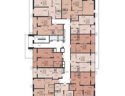 2-к. квартира, 55&nbsp;м²