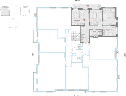 4-к. квартира, 90 м²