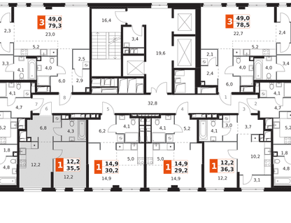 1-к. квартира, 35 м²