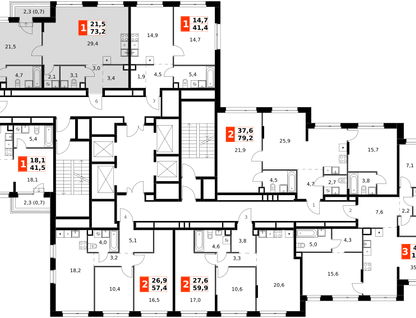 2-к. квартира, 73 м²