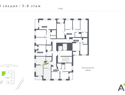 2-к. квартира, 51&nbsp;м²