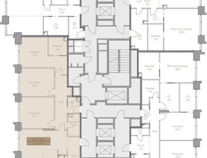 4-к. квартира, 174&nbsp;м²
