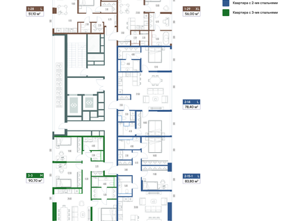 3-к. квартира, 90 м²