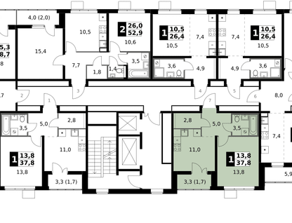 1-к. квартира, 37&nbsp;м²