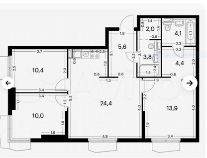 3-к. квартира, 78,6&nbsp;м²