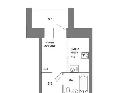 Студия, 23 м²