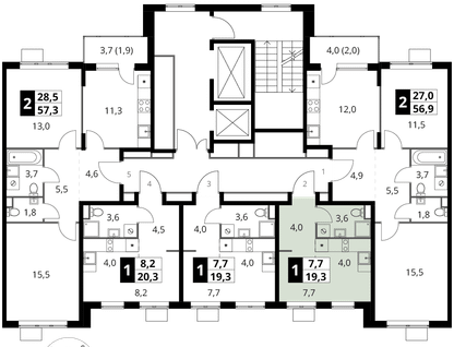Студия, 19&nbsp;м²