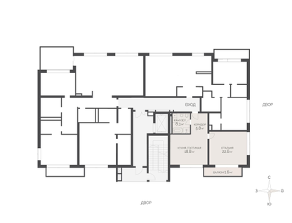 2-к. квартира, 56&nbsp;м²