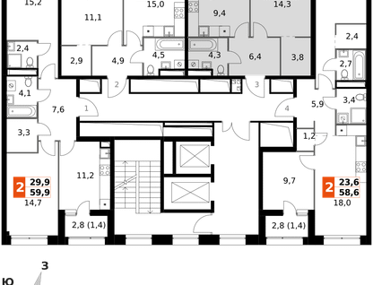 1-к. квартира, 39&nbsp;м²