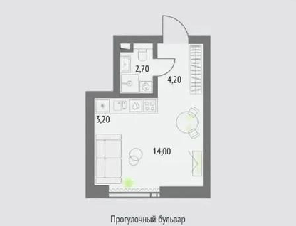 Студия, 24,1 м²