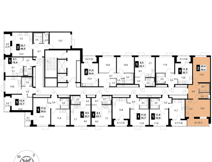 2-к. квартира, 49&nbsp;м²