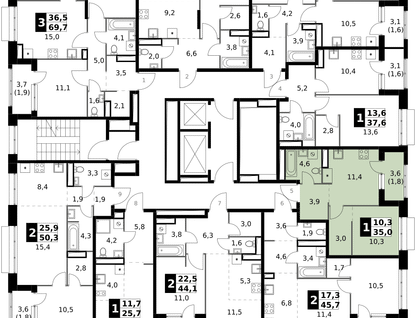 1-к. квартира, 35 м²