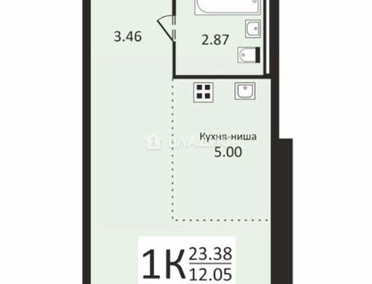 Студия, 23,4&nbsp;м²