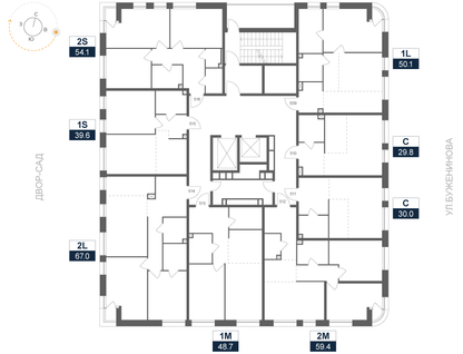 Студия, 53&nbsp;м²