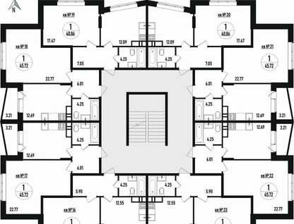 1-к. квартира, 45&nbsp;м²