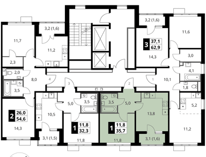 1-к. квартира, 35&nbsp;м²