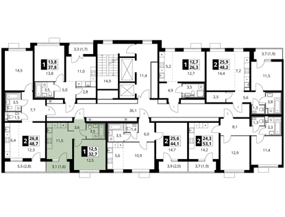 1-к. квартира, 32&nbsp;м²