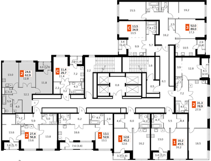 2-к. квартира, 60 м²