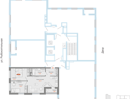 3-к. квартира, 58&nbsp;м²