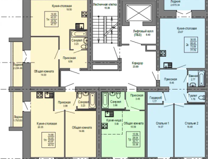 1-к. квартира, 45&nbsp;м²