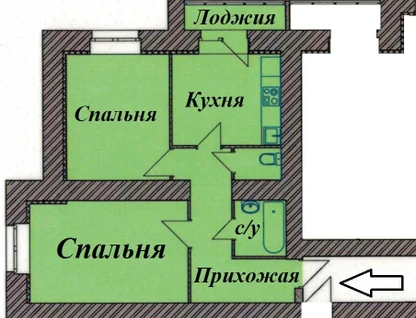 2-к. квартира, 53,5&nbsp;м²